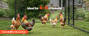 Load image into Gallery viewer, SucceBuy Metal Chicken Coop with Waterproof Cover & Doors Spire Roof Poultry Run Compatible w/ Wooden Coops for Rabbit Hen Goose