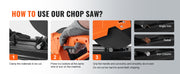 Load image into Gallery viewer, SucceBuy 2800W Chop Saw 14"/355mm Blade Diameter Cut Off Saw 1200RPM Steel Cutting Machine 0-45° Adjustable Dry Cut Chop Saw