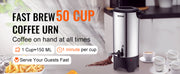 Load image into Gallery viewer, Amocart 50 Cups Commercial Coffee Urn Stainless Steel Large Coffee Dispenser 1000W Electric Coffee Maker Urn For Quick Brewing