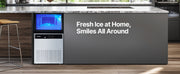 Load image into Gallery viewer, SucceBuy Commercial Ice Maker Machine 130Lbs/24H with 33Lbs Storage 45 Cubes per Cycle Stainless Steel Freestanding for Home