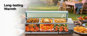 Bild in Galerie-Viewer laden, Amocart Commercial Food Warmer Electric Stainless Steel Steam Food Warmer with Glass Cover Countertop Buffet Bain Marie w/ Soup