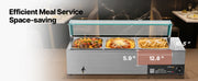 Bild in Galerie-Viewer laden, Amocart Commercial Food Warmer Electric Stainless Steel Steam Food Warmer with Glass Cover Countertop Buffet Bain Marie w/ Soup
