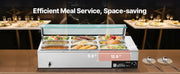Load image into Gallery viewer, Amocart Commercial Food Warmer Electric Stainless Steel Steam Food Warmer Countertop Buffet Bain Marie with Soup for Catering