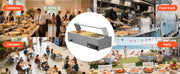 Bild in Galerie-Viewer laden, Amocart Commercial Food Warmer Electric Stainless Steel Steam Food Warmer with Glass Cover Countertop Buffet Bain Marie w/ Soup