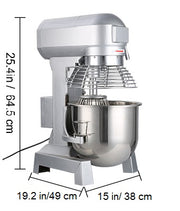 Bild in Galerie-Viewer laden, Amocart 10-30L Electric Dough Machine Stainless Steel Commercial Cream Egg Whisk Mixer Processor Kitchen Food Stand Blender