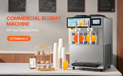 Bild in Galerie-Viewer laden, Amocart Commercial Slushy Machine 12L Singal or Double Tanks Cool and Freeze Modes, Stainless Steel Margarita Smoothie Frozen Drink Maker Slushie Machine for Party Cafes Restaurants Bars Home