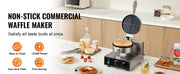 Bild in Galerie-Viewer laden, Amocart Commercial Waffle Maker 1230W Round Waffle Baker Machine Non-Stick Stainless Steel Belgian Waffle Iron w/ TIme Control