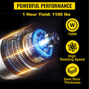 Load image into Gallery viewer, Amocart 500Kg/H Electric Meat Slicer 750W Commercial Meat Cutter 3mm Stainless Steel Blades Food Cutting Slicing Machine