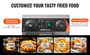 Bild in Galerie-Viewer laden, SucceBuy Commercial Deep Fryer Electric Countertop Fryer with Basket Stainless Steel Single Oil Fryer with Time & Temp Control