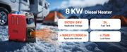 Charger l'image dans la visionneuse de galerie, SucceBuy 8KW Chauffage Diesel à Air DC12-24V Chauffage de Stationnement Diesel avec Télécommande, Fonction de Préchauffage, pour Camping-Car, Camion, Caravane