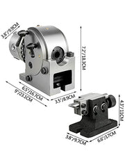 Load image into Gallery viewer, Amocart Dividing Head Precision Semi Universal BS-0 5" / 4" 3-Jaw Indexing Head Tailstock & Chuck for Drilling Milling Grinding