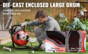 Charger l'image dans la visionneuse de galerie, SucceBuy Drain Cleaner Machine 50FT 1/2 Inch Manual Feed Sewer Snake Auger with 4 Cutters & Air-activated Foot Switch for Pipes