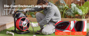 Load image into Gallery viewer, Amocart Drain Cleaner Machine 50 FT x 1/2 Inch Manual Feed Sewer Snake Auger with Air-Activated Foot Switch for 2" to 6" Pipes