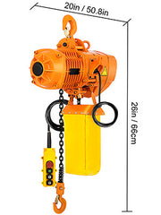 Load image into Gallery viewer, Amocart 0.5/1Ton 1PHASE Industrial Electric Chain Hoist 3MHigh Heavy Duty Cranes Hoists with Limit Switch Hot Forging G80 Hook