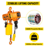 Load image into Gallery viewer, Amocart 0.5/1Ton 1PHASE Industrial Electric Chain Hoist 3MHigh Heavy Duty Cranes Hoists with Limit Switch Hot Forging G80 Hook