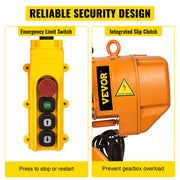 Load image into Gallery viewer, Amocart 0.5/1Ton 1PHASE Industrial Electric Chain Hoist 3MHigh Heavy Duty Cranes Hoists with Limit Switch Hot Forging G80 Hook