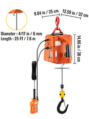 Bild in Galerie-Viewer laden, SucceBuy 500kg/1100lbs Electric Hoist Winch Portable Crane 25ft Lifting Height Wired Remote Control for Transportation