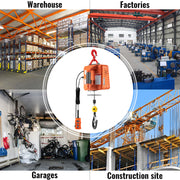 Bild in Galerie-Viewer laden, SucceBuy 500kg/1100lbs Electric Hoist Winch Portable Crane 25ft Lifting Height Wired Remote Control for Transportation
