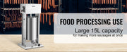 Load image into Gallery viewer, SucceBuy 10L/15L Electric Sausage Stuffer Stainless Steel Making Sausage Machine Commercial Grade with 4 Filling Funnel for Home