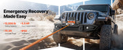 Charger l'image dans la visionneuse de galerie, Amocart 12000 lbs Wireless Electric Winch 12V DC Wired Truck Car Winch with 0.36in x 75.5ft Synthetic Rope for Towing Off-Road