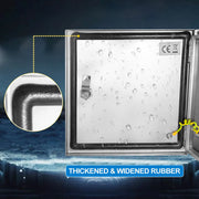 Charger l'image dans la visionneuse de galerie, Amocart NEMA Stainless Steel Enclosure 300x300x200 mm IP66 Waterproof & Dustproof Electrical Junction Box with Mounting Plate