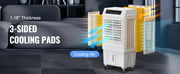 Charger l'image dans la visionneuse de galerie, SucceBuy Refroidisseur d'air par évaporation Oscillating Swamp Cooler avec 3 vitesses réglables et minuterie de 12 H Portable pour utilisation intérieure et extérieure
