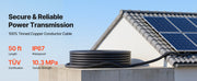 Load image into Gallery viewer, Amocart 30FT/50FT/100FT Solar Panel Extension Cable with Flame Retardant Protective Sleeving Female and Male Connectors for RV