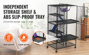 Charger l'image dans la visionneuse de galerie, SucceBuy 64.6" Rolling Metal Ferret Cage Large 4-Tier Critter Nation Cage Small Animal Cage for Rats Hamster Guinea Chinchilla