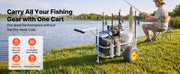Load image into Gallery viewer, Amocart 200LBS Foldable Beach Fishing Cart with Carbon Steel Frame 13in PU Balloon Tires & 7 Rod Holders for Outdoor Activities