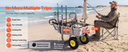 Load image into Gallery viewer, Amocart 200 lbs Foldable Beach Fishing Cart with Aluminum Alloy Frame 13in Tires & 8 Rod Holders for Outdoor Camping Picnic