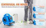 Bild in Galerie-Viewer laden, SucceBuy Floor Blower 1360 RPM 600 CFM Air Mover for Drying and Cooling Portable Dryer for Janitorial Home Plumbing Commercial