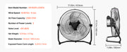 Bild in Galerie-Viewer laden, Amocart Floor Fans 3 Speeds High Velocity Heavy Duty Industrial Fan 4800 CFM 360° Adjustable Tilt for Gym Home Commercial Shop