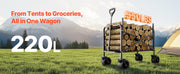 Load image into Gallery viewer, SucceBuy Collapsible Folding Wagon 550lb Load,220L Wagon Cart Converts to Bench Utility Wagon with Adjustable Handle for Camping