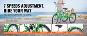 Bild in Galerie-Viewer laden, SucceBuy 20-26inch Folding Adult Tricycle 7 Speed Carbon Steel 3 Wheels with Basket Adjustable Seat Shopping Picnic For Seniors
