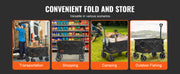 Charger l'image dans la visionneuse de galerie, Amocart Collapsible Folding Wagon Beach Wagon Cart with All-Terrain Wheels Drink Holder Sport Wagon for Camping Shopping Garden