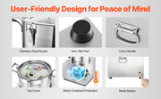 Charger l'image dans la visionneuse de galerie, Amocart 6 10 15L Food Processor & Vegetable Chopper Food-Grade Stainless Steel Food Processor Chopper w/2 Extra S-Curve Blade