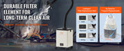 Load image into Gallery viewer, SucceBuy Solder Fume Extractor 100W/150W Smoke Extractor 332 m³/h Strong Suction Smoke Absorber Purifier for Engraving Welding