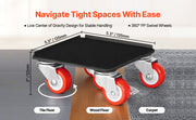 Load image into Gallery viewer, SucceBuy 4PCS Furniture Dolly 1200Lbs/3474Lbs Fridge Movers with5 360° Rotation Wheels&Lift Slider Tool Set for Appliances Sofa