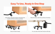Load image into Gallery viewer, Amocart 4pcs Furniture Dolly Movers with Carbon Steel Panel Fridge Sofa Lift Slider Tool Set for Home Appliance Washing Machine