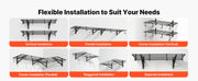 Charger l'image dans la visionneuse de galerie, Amocart 2-Tier Wall Mounted Garage Shelving Unit with Hooks 24 x 48in 260lbs Per Shelf Floating Storage Metal Rack for Home