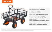 Bild in Galerie-Viewer laden, SucceBuy Garden Cart Sturdy Metal Utility Wagon with Simple Assembly Versatile Dump Cart Wheelbarrow with 400/880lbs Capacity