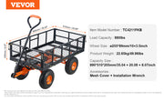 Bild in Galerie-Viewer laden, Amocart Garden Cart Sturdy Metal Utility Wagon with Simple Assembly Versatile Dump Cart Wheelbarrow with 400/880lbs Capacity