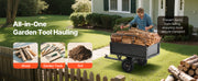 Bild in Galerie-Viewer laden, SucceBuy Garden Utility Trailer 17Cu.Ft&600lbs Capacity ATV UTV Trailer Tow Behind Steel Dump Cart with 16" Tires for Lawn Mower