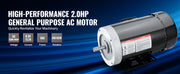 Bild in Galerie-Viewer laden, Amocart 2HP Electric Motor 3450rpm AC 230V/460V Air Compressor Motor 3Phase 5/8" Keyed Shaft CW Rotation for General Equipment