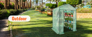 Charger l'image dans la visionneuse de galerie, SucceBuy Serre de Jardin 1,4x1,4x2m avec Étagères, Couverture en PE Haute Résistance et Porte Zippée Idéale pour la Plantation et le Rangement