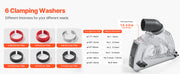 Charger l'image dans la visionneuse de galerie, Amocart Cutting Dust Shroud for Angle Grinders Universal 4-5 in Angle with 6 Clamping Washers & 5 in Diamond Grinding Cup Wheel