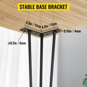 Charger l'image dans la visionneuse de galerie, SucceBuy 4Pcs Metal Table Legs 16-40 Inch 3-Rod Hairpin Furniture Legs DIY Home Bench Dining Desk End Coffee Table Feet