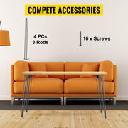Charger l'image dans la visionneuse de galerie, SucceBuy 4Pcs Metal Table Legs 16-40 Inch 3-Rod Hairpin Furniture Legs DIY Home Bench Dining Desk End Coffee Table Feet