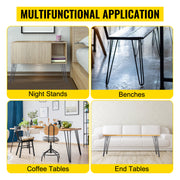 Charger l'image dans la visionneuse de galerie, SucceBuy 4Pcs Metal Table Legs 16-40 Inch 3-Rod Hairpin Furniture Legs DIY Home Bench Dining Desk End Coffee Table Feet