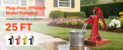 Load image into Gallery viewer, SucceBuy Well Hand Pitcher Pump 25 ft Maximum Lift Cast Iron NPT 1-1/4 in Connection for Garden Pond Farm Red/Black/Yellow/Green